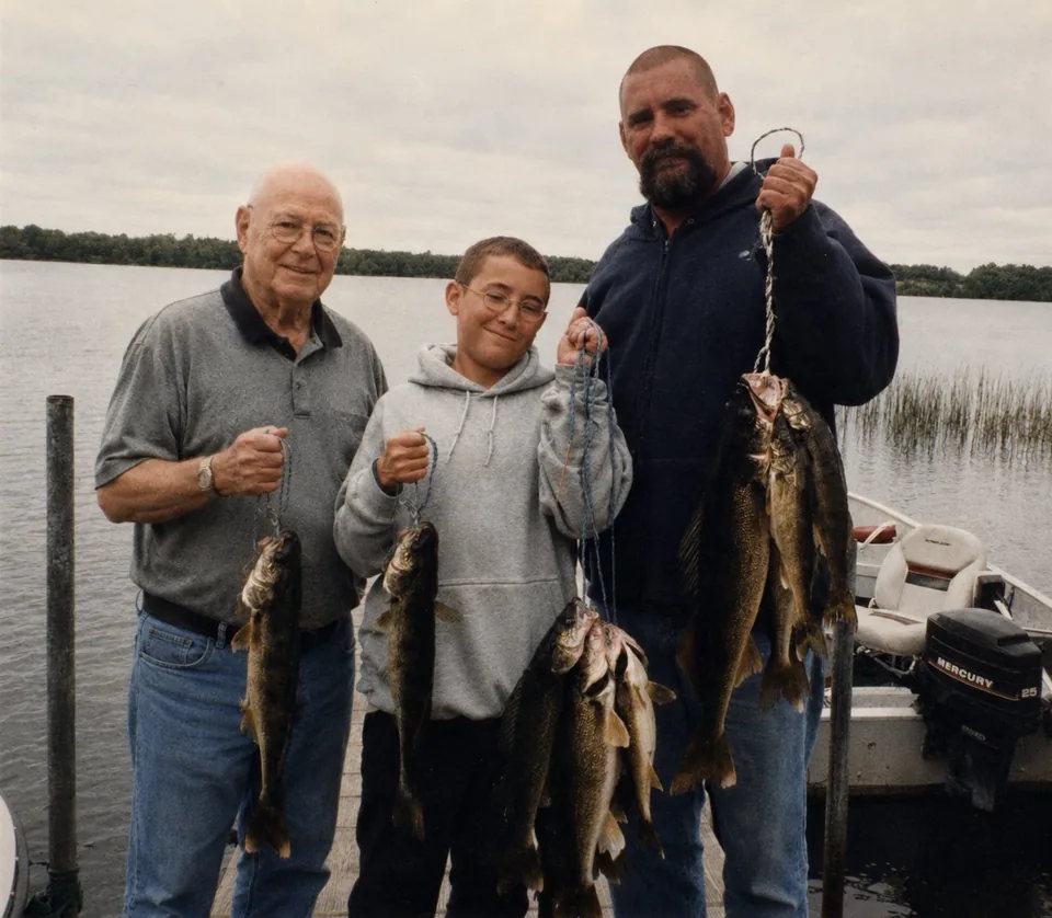 Three generations of Beebe family fishing